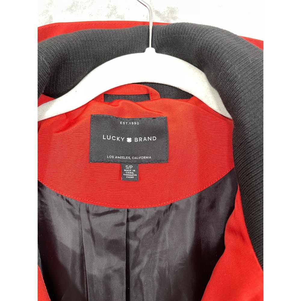 Lucky Brand Women's Small Parka Long Puffer Coat in Red Hooded Insulated - Picture 3 of 15